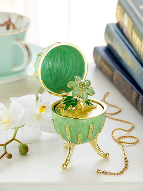 Green Easter Egg with Flowers Hidden compartment