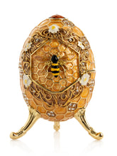 Easter Egg Honeycomb with Bees Hive trinket box