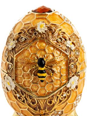 Easter Egg Honeycomb with Bees Hive trinket box