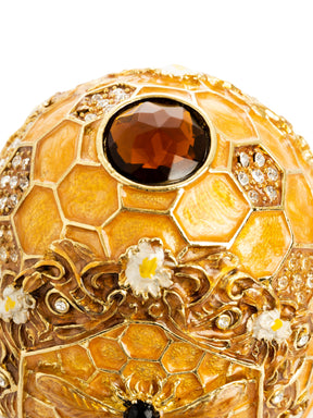 Easter Egg Honeycomb with Bees Hive trinket box