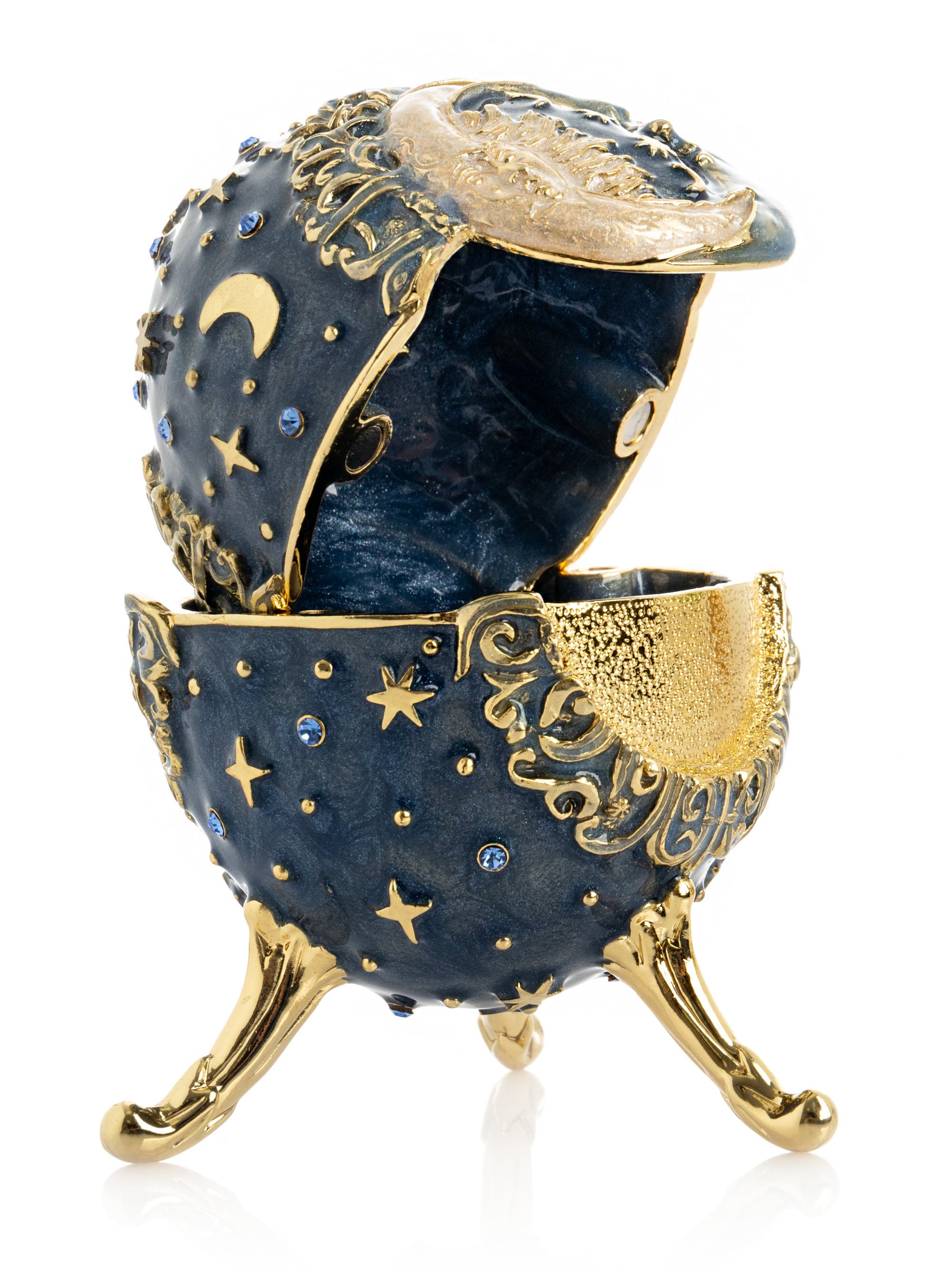 Keren Kopal Celestial Sun and Moon Egg Trinket Box