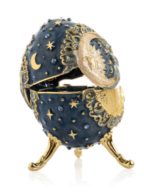 Keren Kopal Celestial Sun and Moon Egg Trinket Box