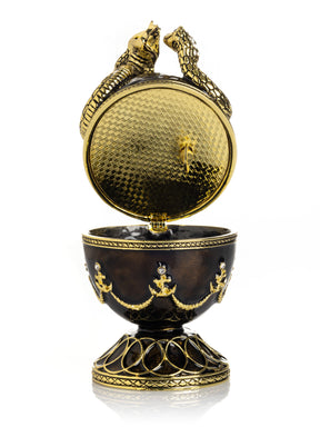 Keren Kopal Black Faberge Egg with Snakes