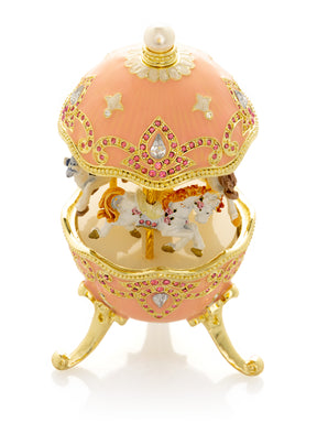 Pink Faberge Egg with Horse Carousel