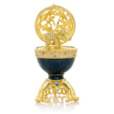 Goldenes blaues Fabergé-Ei mit einem goldenen Elefanten