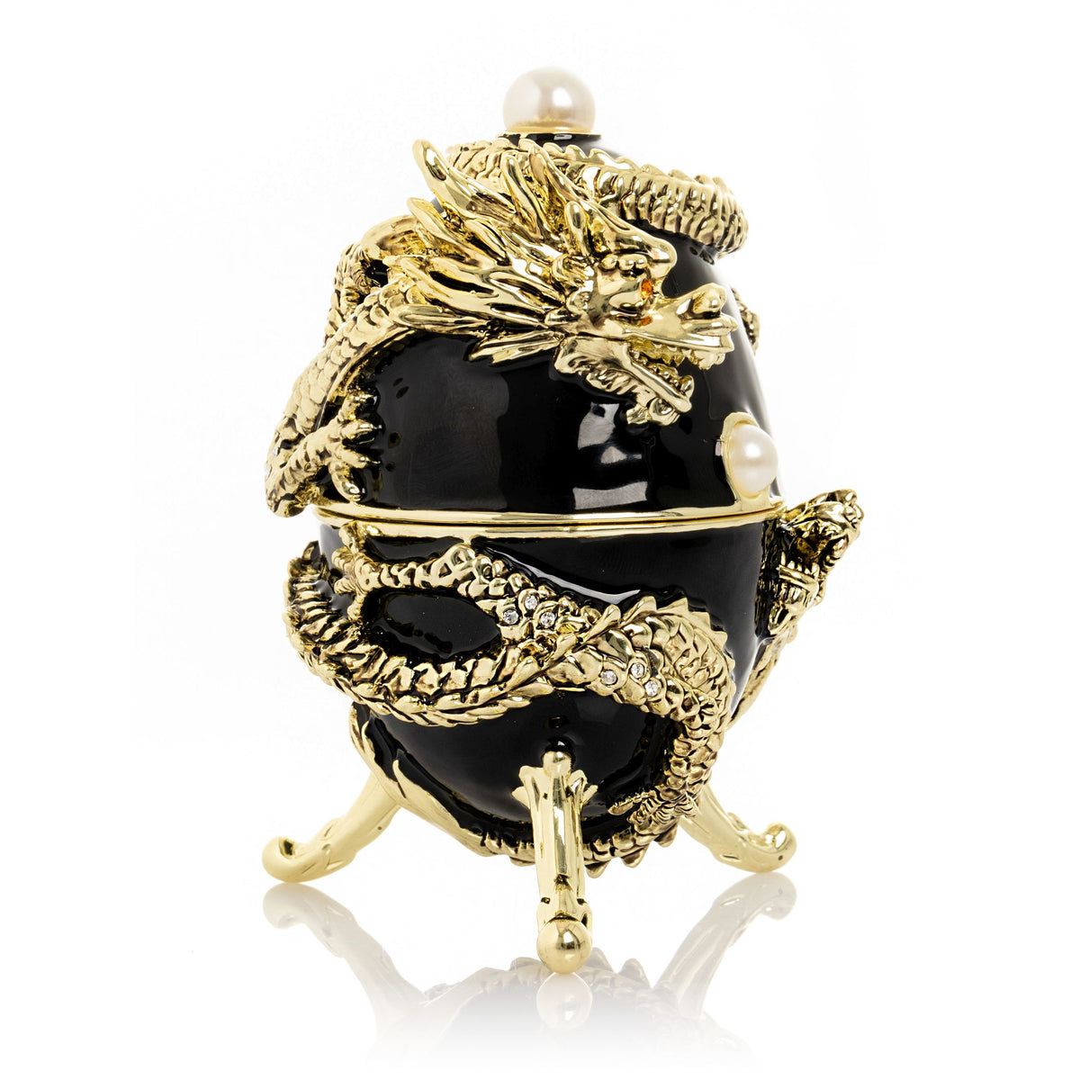 Black Faberge Egg with Dragon