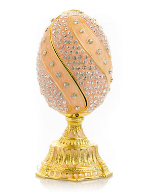 spiral salon pink Faberge Egg with flowers bouquet