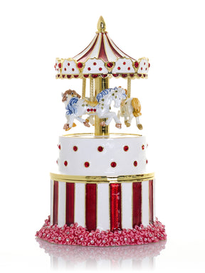 Keren Kopal Red Wind up Horse Carousel & trinket Box Limited Edition 1-250