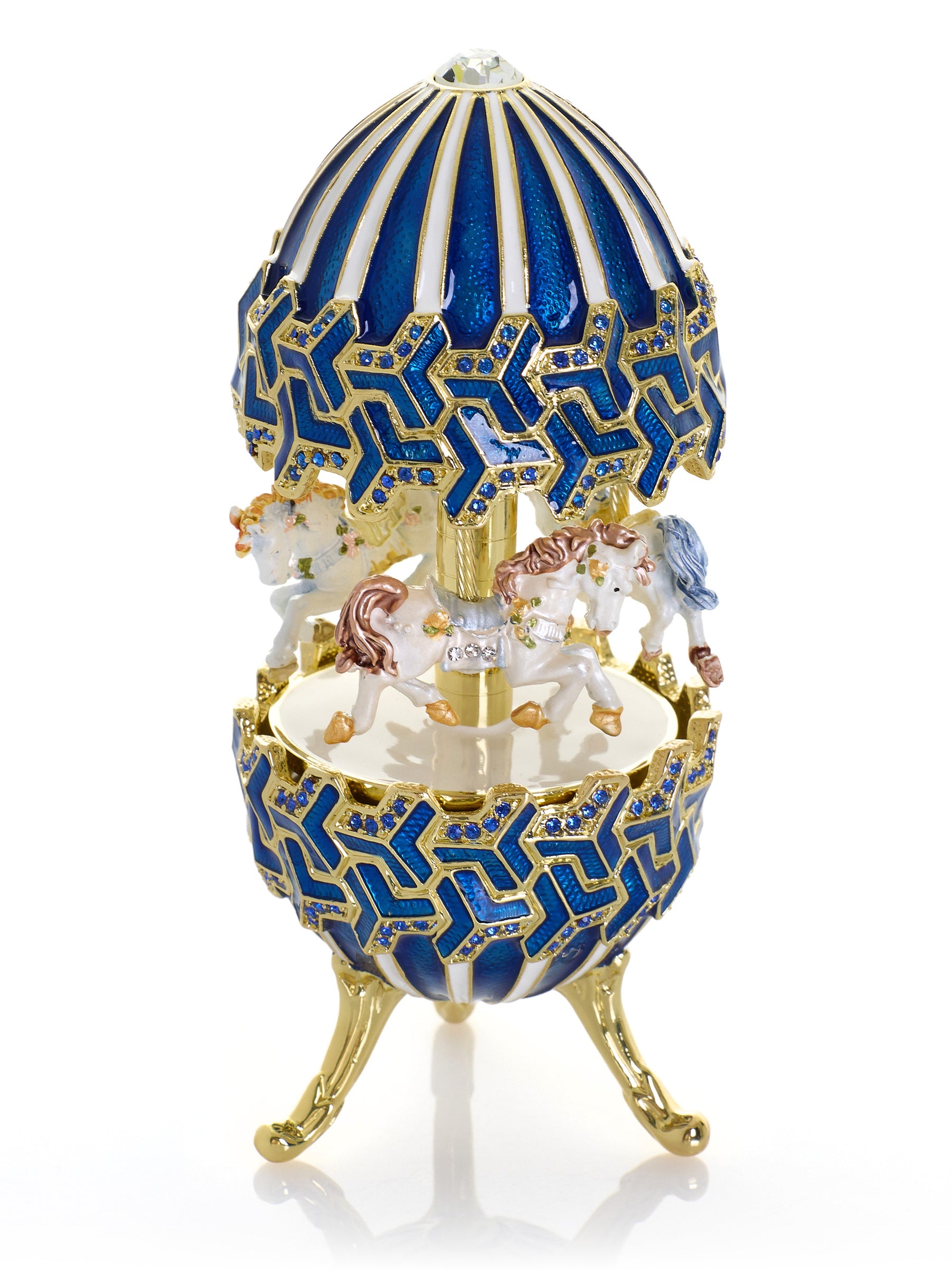 Keren Kopal Blue Wind up Horse Carousel