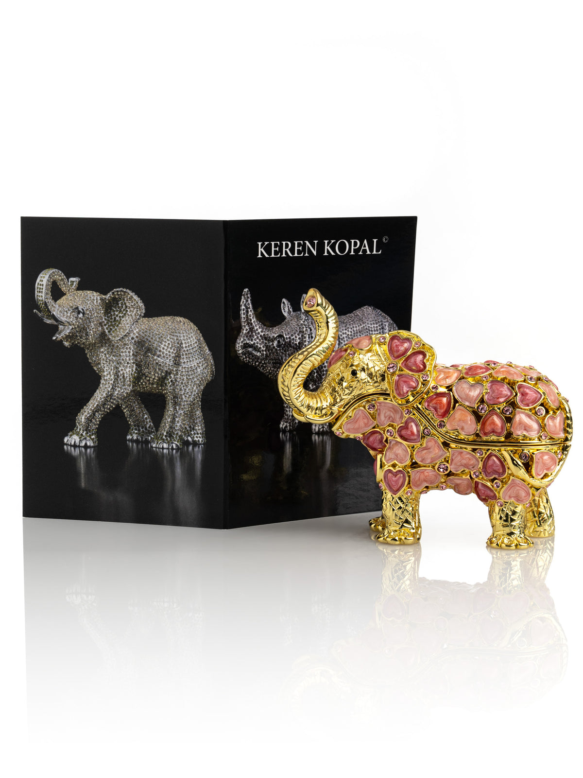 Golden Elephant with Hearts