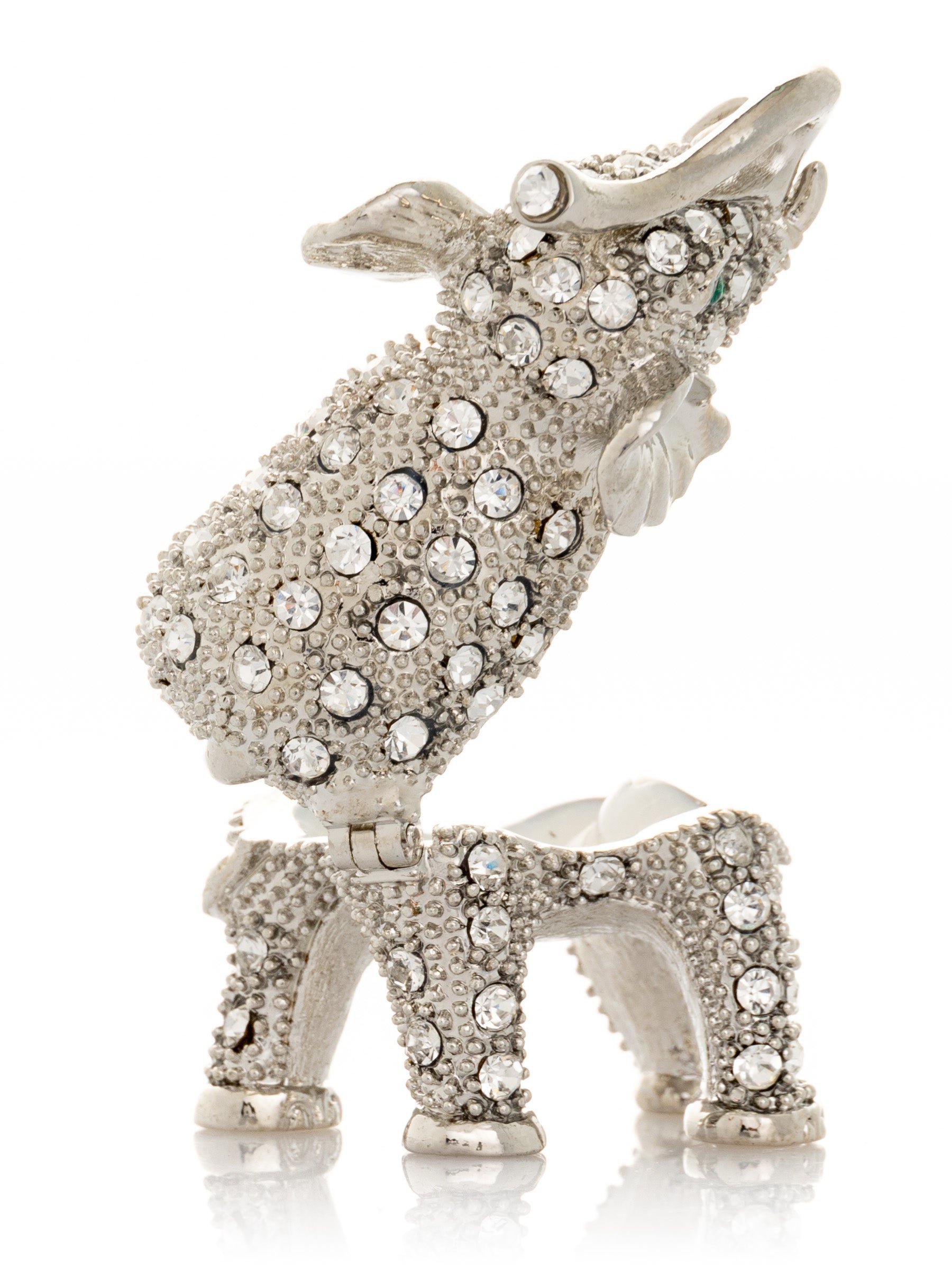 Keren Kopal Silver Elephant with Green Eyes