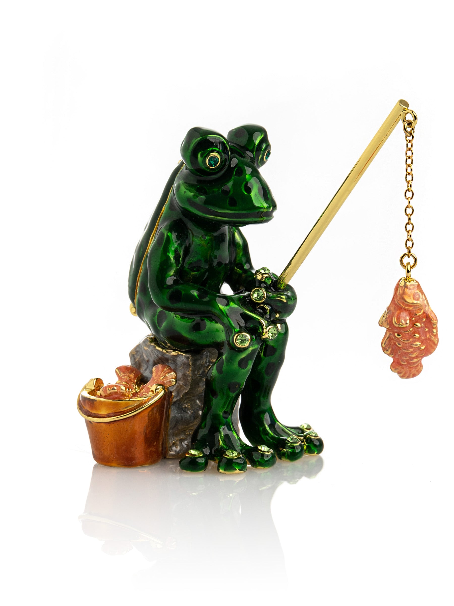 Fishing Frog trinket box