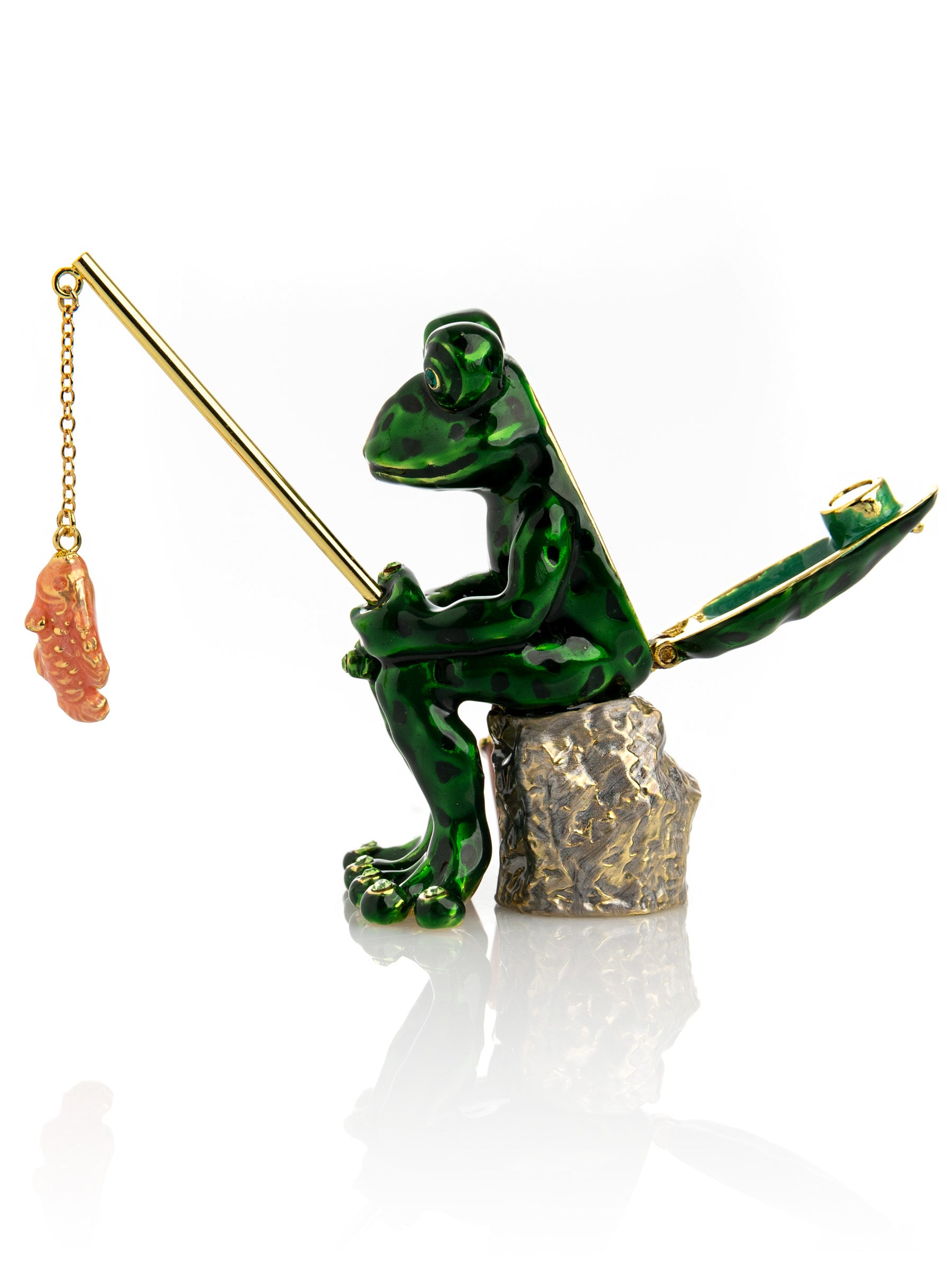 Fishing Frog trinket box