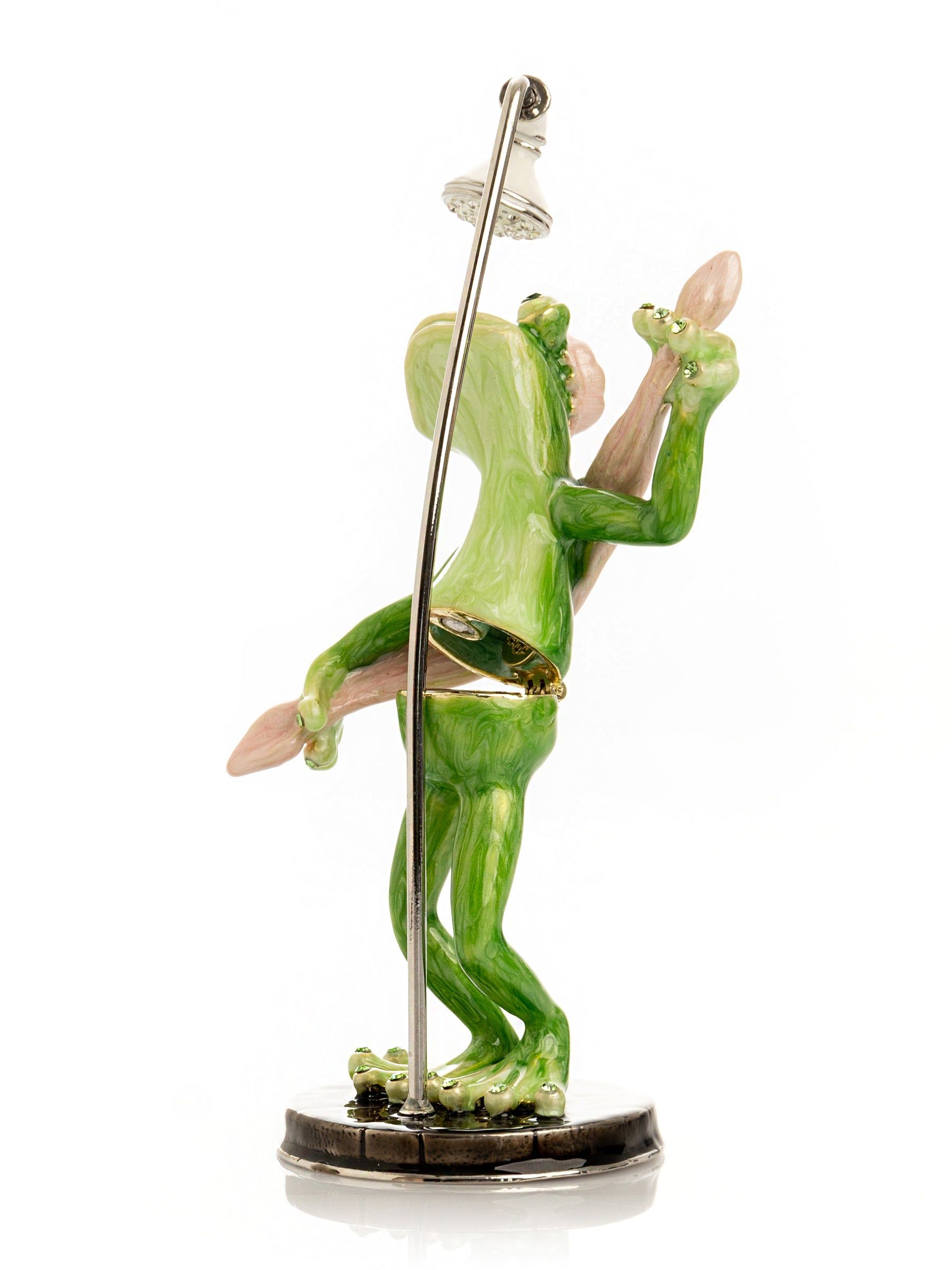 Keren Kopal Frog Taking a Shower Trinket Box with Pink Towel