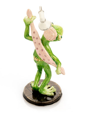 Frog Taking a Shower Trinket Box with Pink Towel
