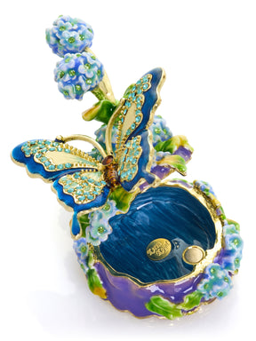 Blue Butterfly on Flowers