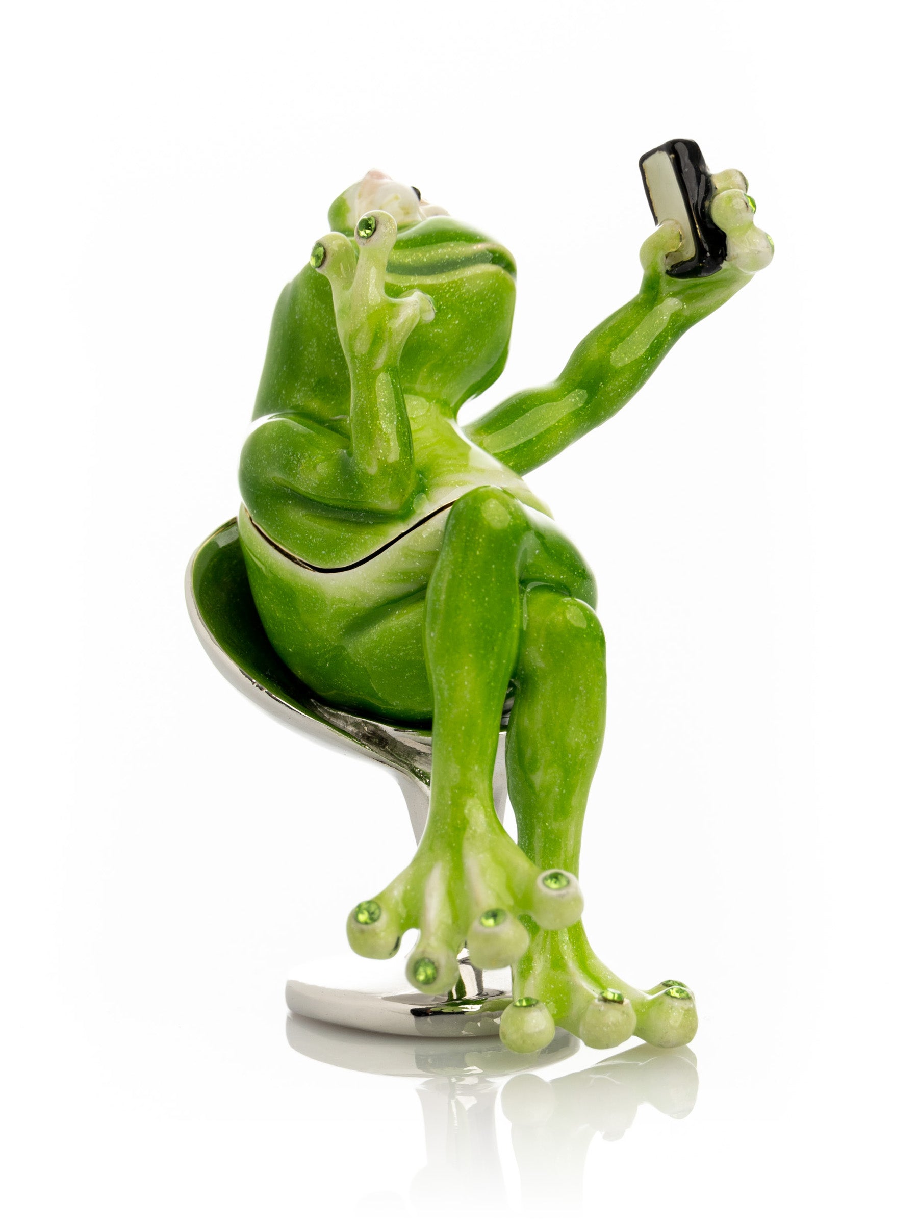 Keren Kopal Frog Taking a Selfie Trinket Box