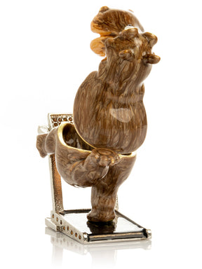 Hippo Running on a Treadmill Trinket Box