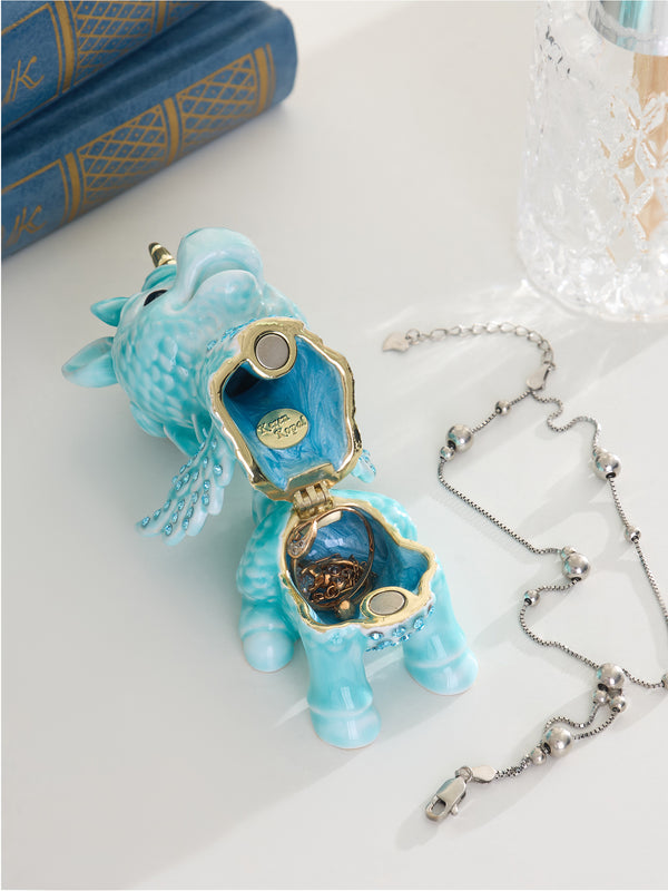 Jolie Boîte à bijoux Licorne Bleue Édition Limitée 1-250