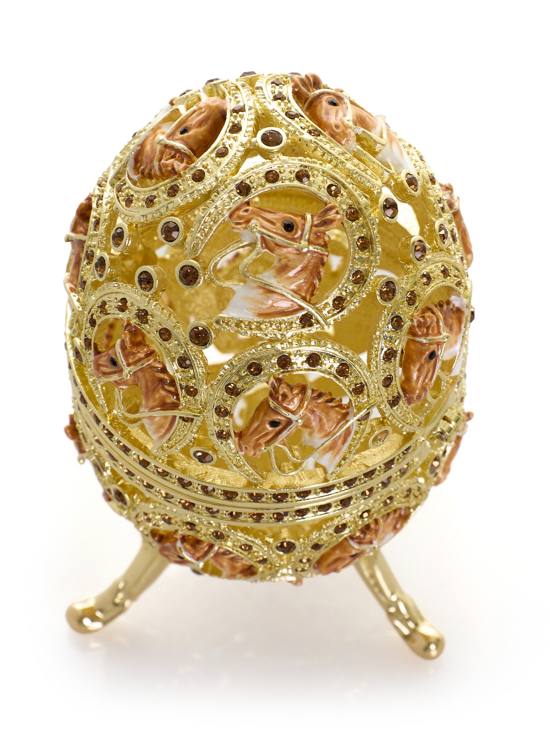 Golden Easter Egg decorated with Horses