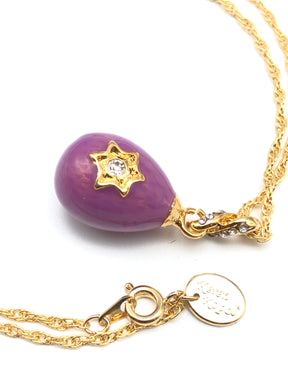 Keren Kopal Purple Egg Star of David Pendant Gold Necklace