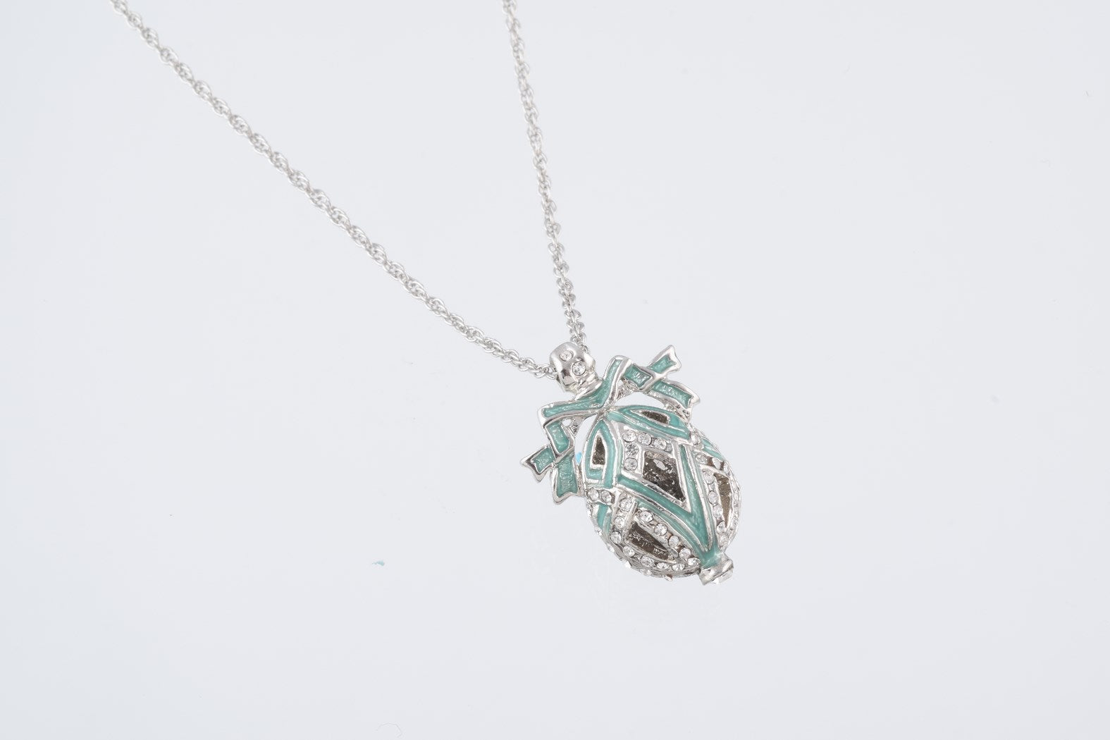 Keren Kopal Silver & Light Green Egg Pendant Necklace