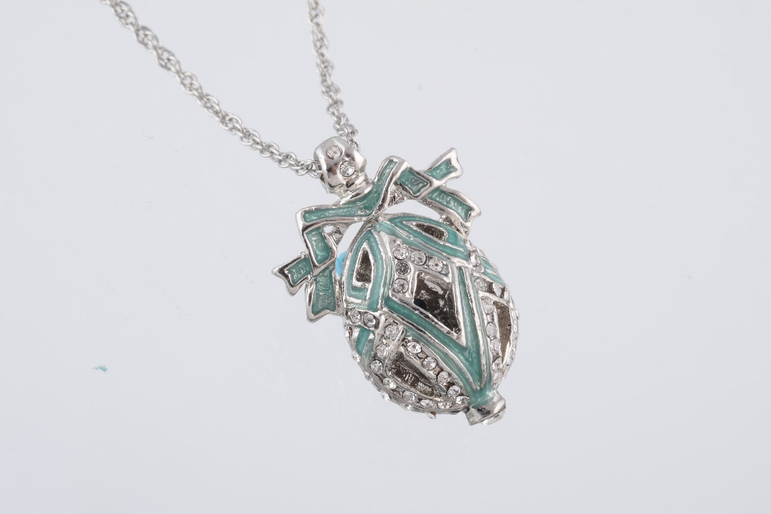 Keren Kopal Silver & Light Green Egg Pendant Necklace