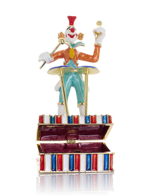 Musical Circus Clown with Timpani Drums Trinket Box