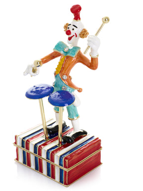 Musical Circus Clown with Timpani Drums Trinket Box