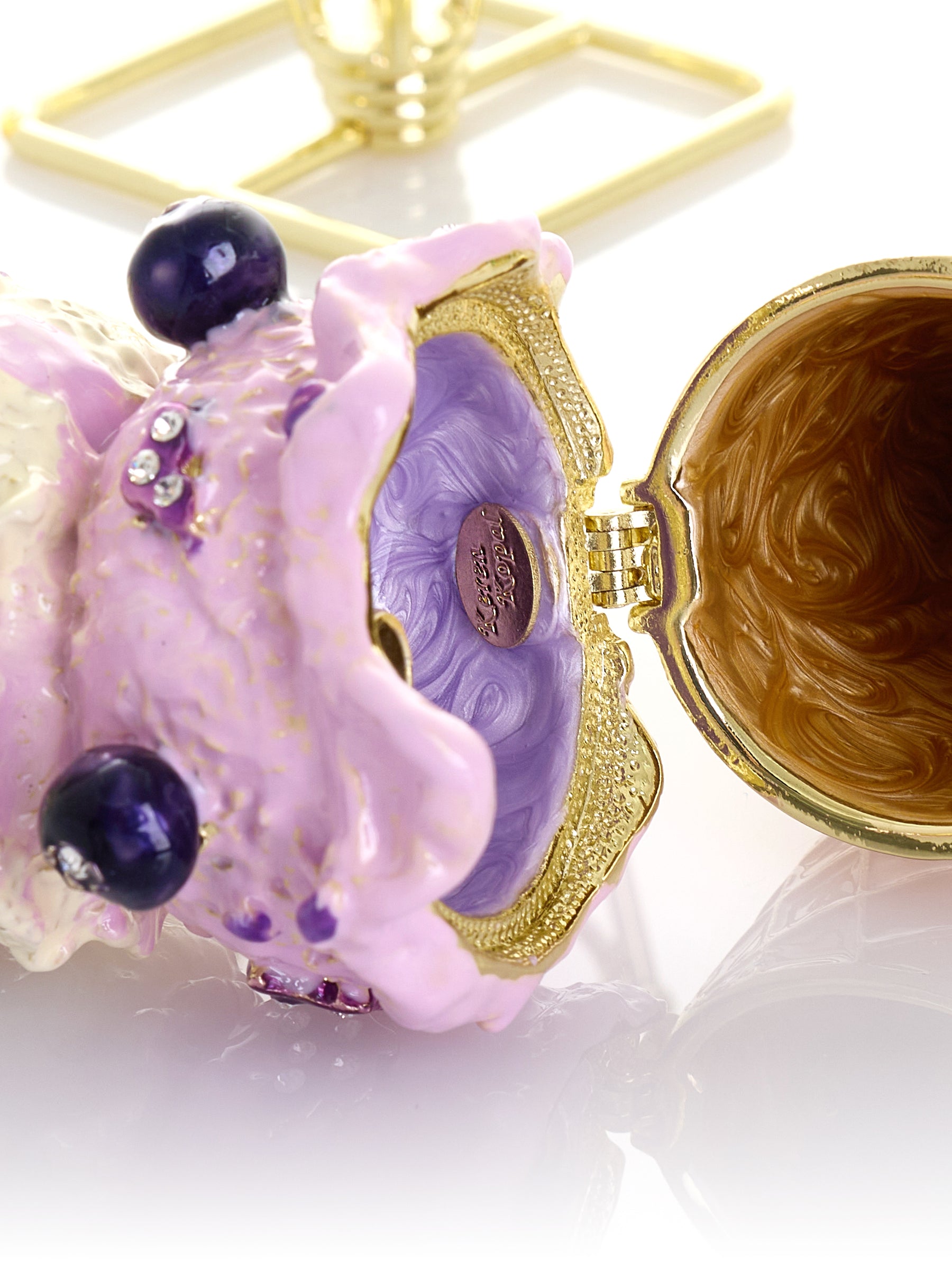 Summer Special Wild Blueberry Cream Ice Cream Cone Trinket Box