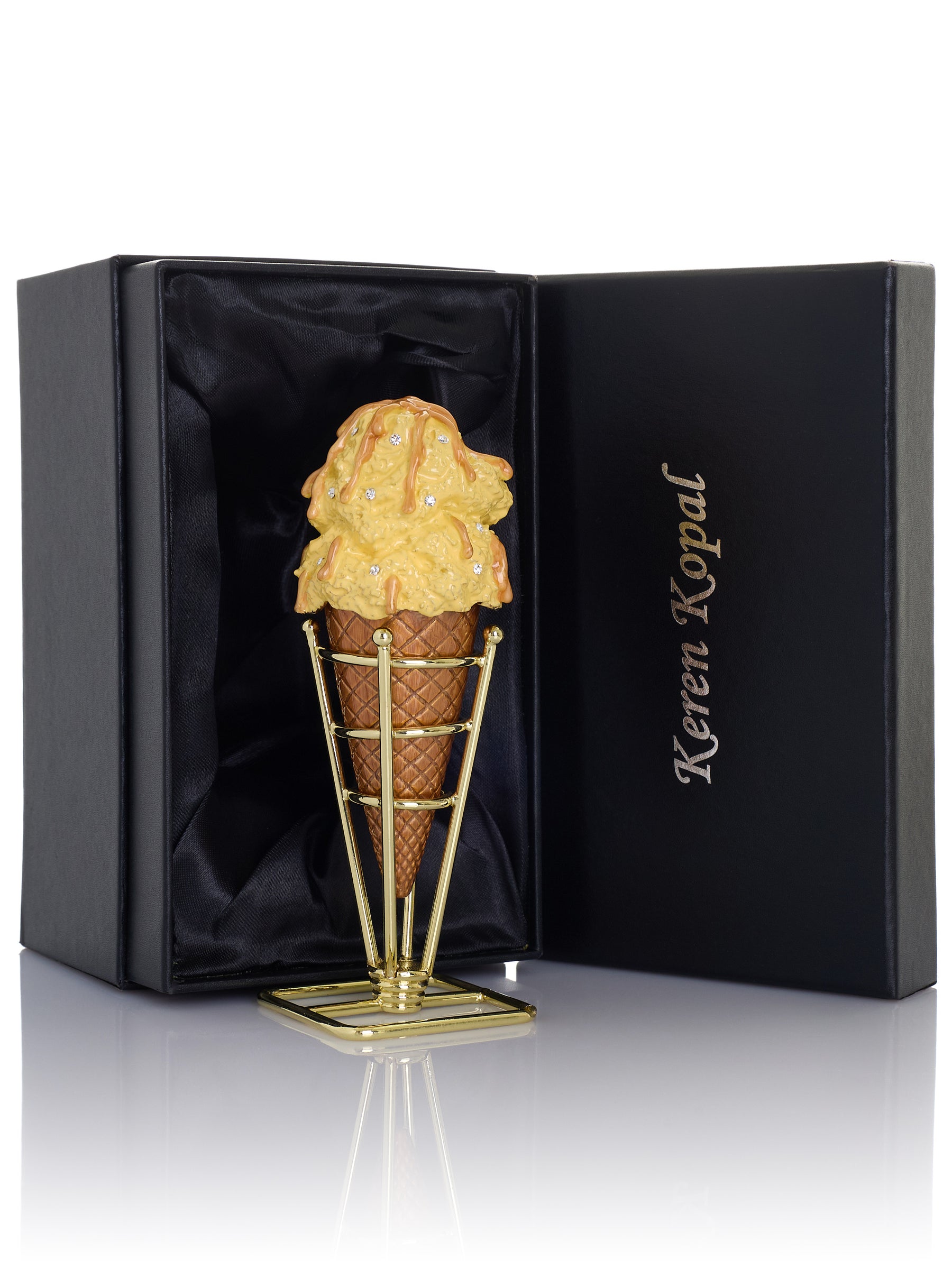 Summer Special Salted Caramel Vanilla Ice Cream Cone Trinket Box