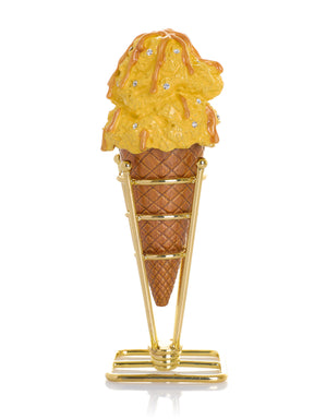 Summer Special Salted Caramel Vanilla Ice Cream Cone Trinket Box