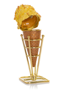 Summer Special Salted Caramel Vanilla Ice Cream Cone Trinket Box