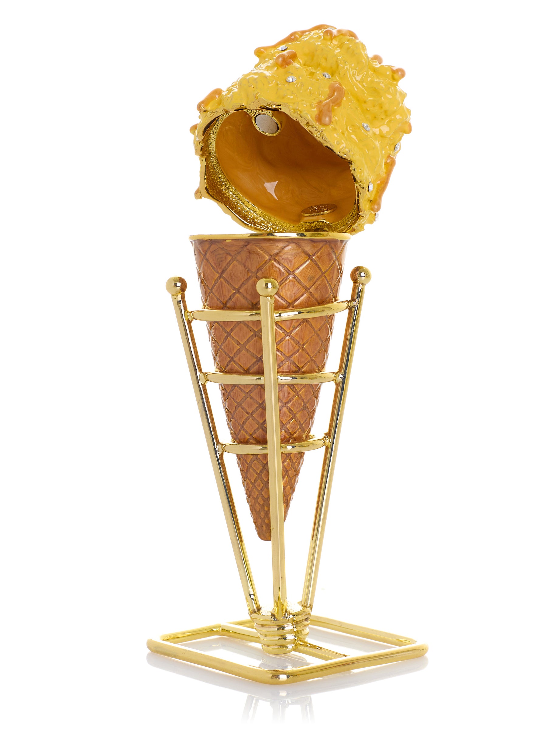 Summer Special Salted Caramel Vanilla Ice Cream Cone Trinket Box