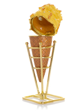 Summer Special Salted Caramel Vanilla Ice Cream Cone Trinket Box