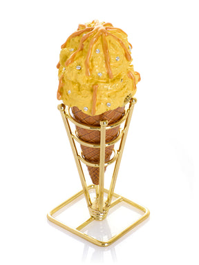 Summer Special Salted Caramel Vanilla Ice Cream Cone Trinket Box