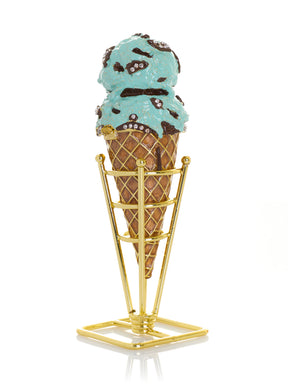 Summer Special Mint Chocolate Chip Ice Cream Cone Trinket Box