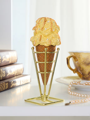 Summer Special Salted Caramel Vanilla Ice Cream Cone Trinket Box