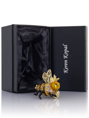 Queen Bee Holding a Beehive Trinket Box