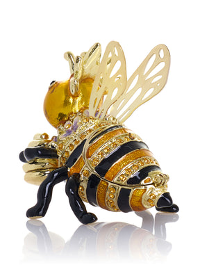 Queen Bee Holding a Beehive Trinket Box