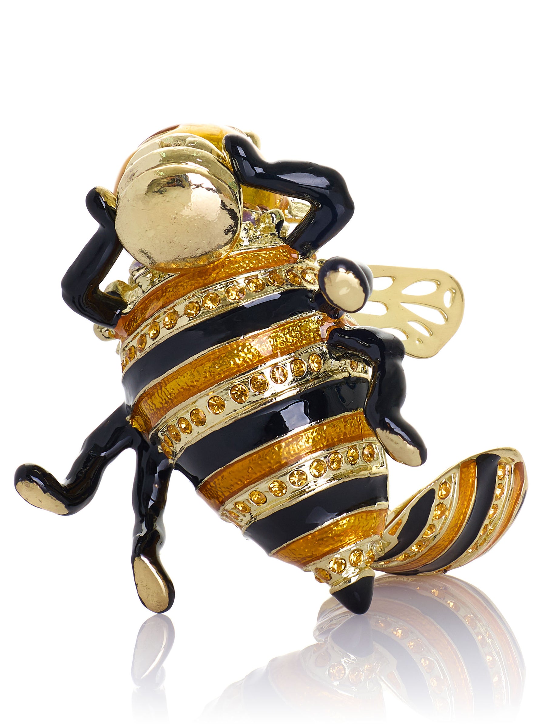 Queen Bee Holding a Beehive Trinket Box