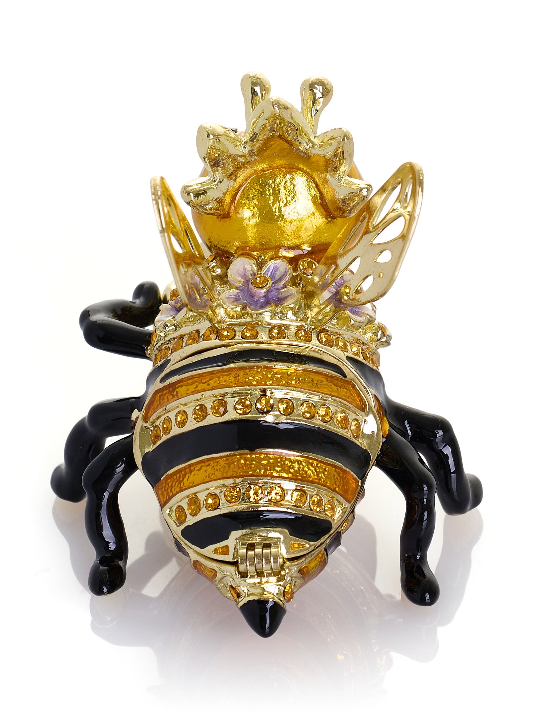 Queen Bee Holding a Beehive Trinket Box