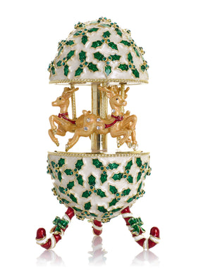 Christmas Reindeer Musical Carousel Playing Jingle Bells