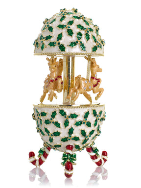 Christmas Reindeer Musical Carousel Playing Jingle Bells