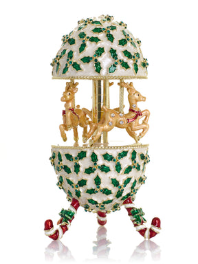 Christmas Reindeer Musical Carousel Playing Jingle Bells