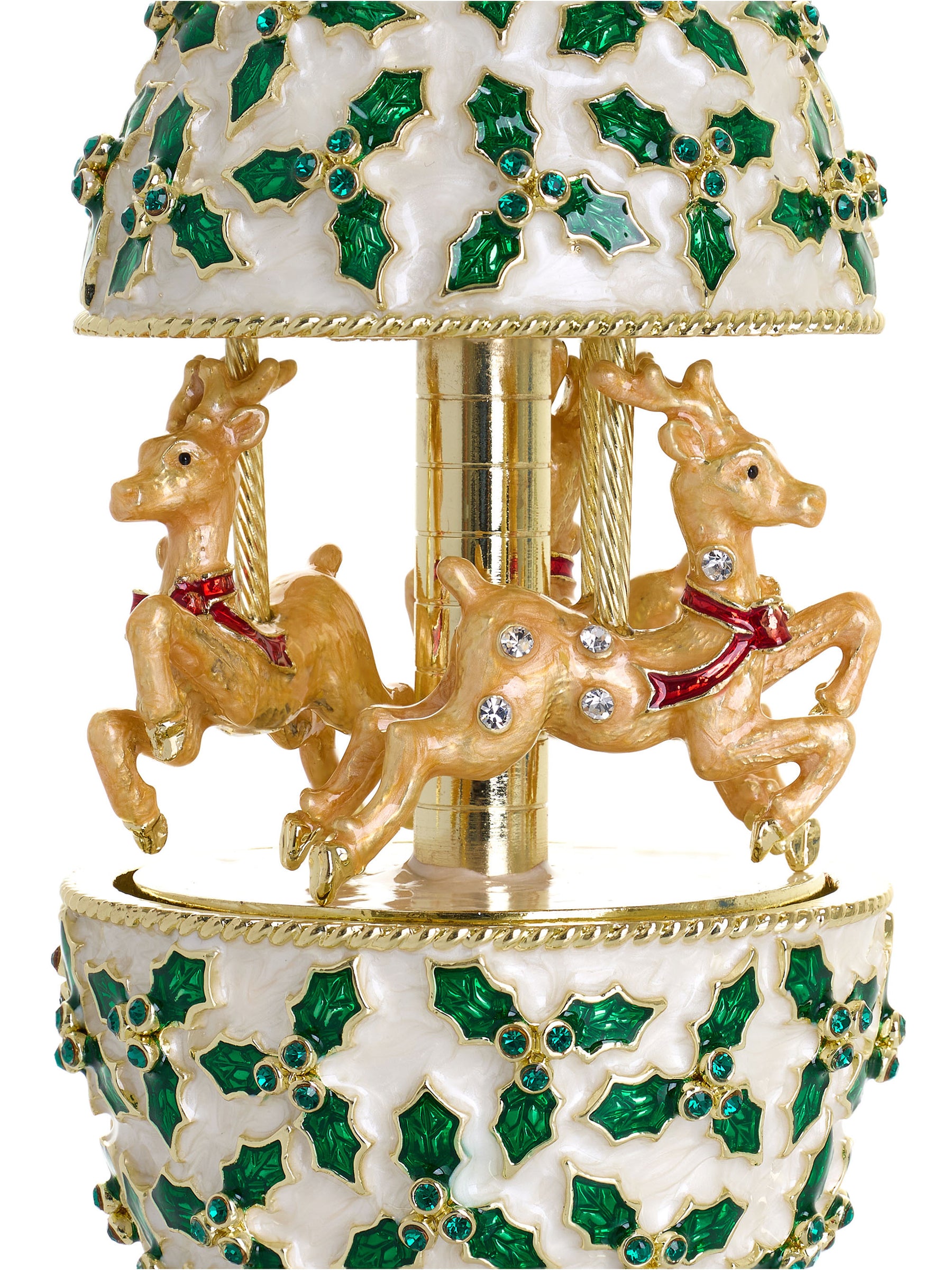 Christmas Reindeer Musical Carousel Playing Jingle Bells