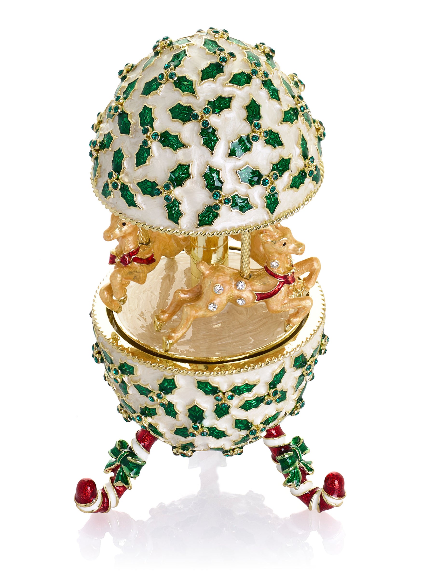 Christmas Reindeer Musical Carousel Playing Jingle Bells