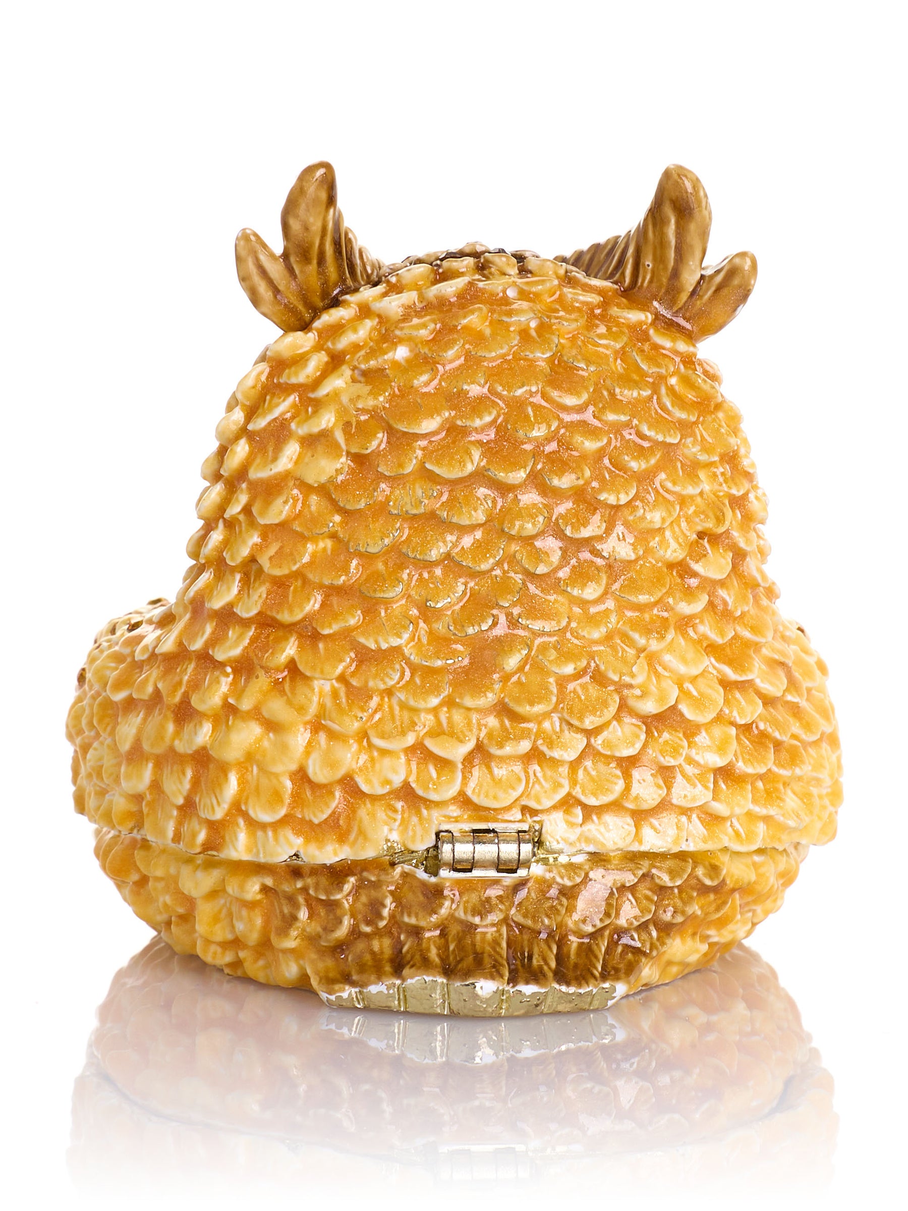 Gold and Brown Owl Armchair Trinket Box
