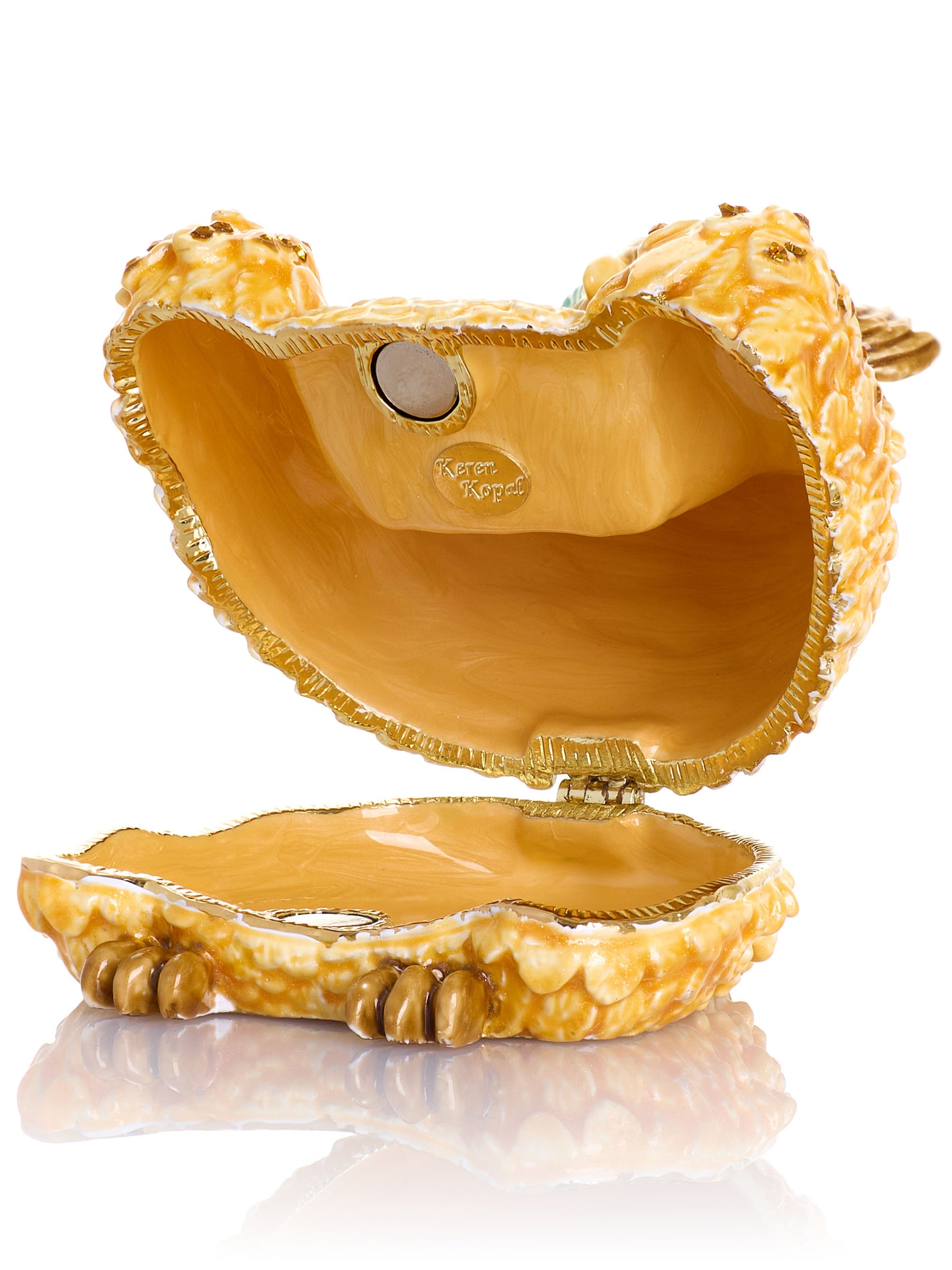 Gold and Brown Owl Armchair Trinket Box