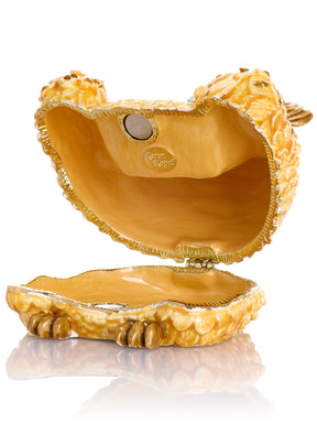 Gold and Brown Owl Armchair Trinket Box